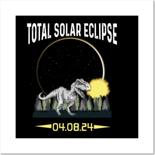 T-rex Solar Eclipse 2024 Posters and Art